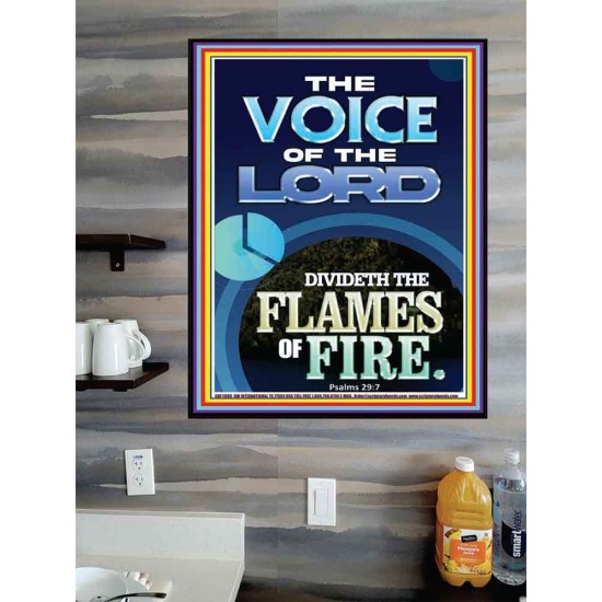 THE VOICE OF THE LORD DIVIDETH THE FLAMES OF FIRE  Christian Poster Art  GWPOSTER11980  