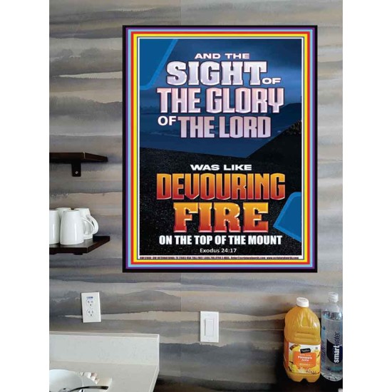 THE SIGHT OF THE GLORY OF THE LORD WAS LIKE DEVOURING FIRE  Christian Paintings  GWPOSTER12000  