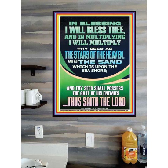 IN BLESSING I WILL BLESS THEE  Contemporary Christian Print  GWPOSTER12201  