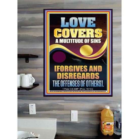 LOVE COVERS A MULTITUDE OF SINS  Christian Art Poster  GWPOSTER12255  