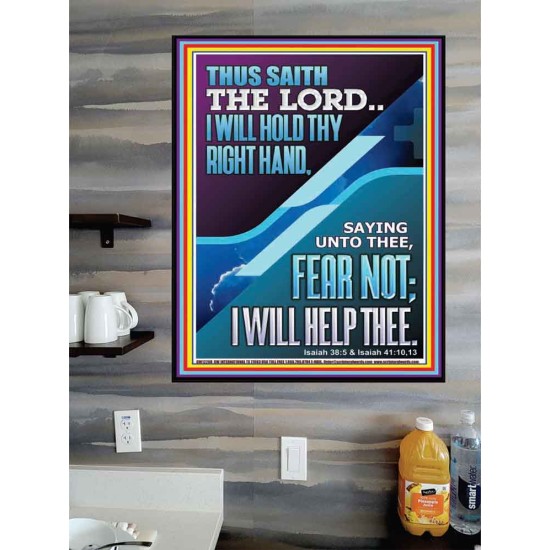 I WILL HOLD THY RIGHT HAND FEAR NOT I WILL HELP THEE  Christian Quote Poster  GWPOSTER12268  