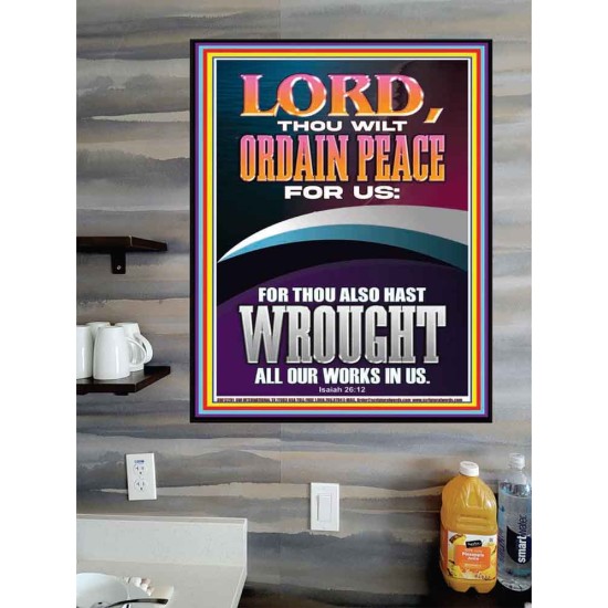 ORDAIN PEACE FOR US O LORD  Christian Wall Art  GWPOSTER12291  