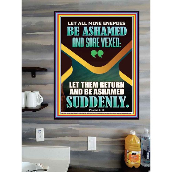 MINE ENEMIES BE ASHAMED AND SORE VEXED  Christian Quotes Poster  GWPOSTER12306  