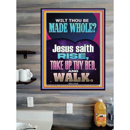 RISE TAKE UP THY BED AND WALK  Custom Wall Scripture Art  GWPOSTER12326  