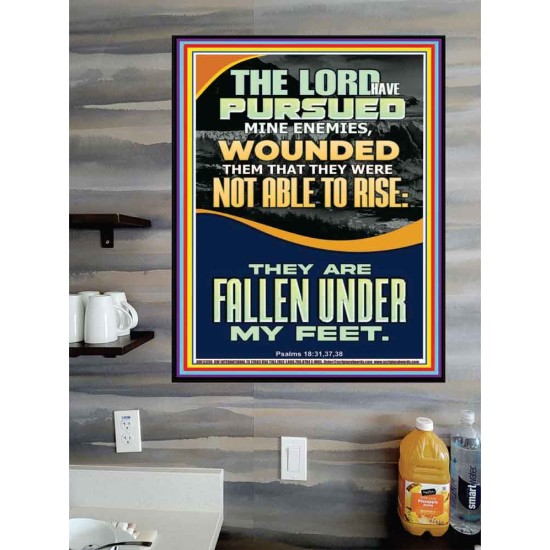 MY ENEMIES ARE FALLEN UNDER MY FEET  Bible Verse for Home Poster  GWPOSTER12350  