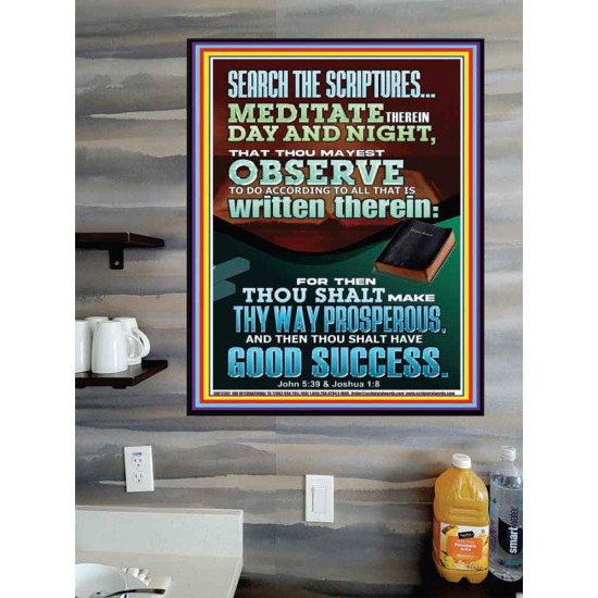 SEARCH THE SCRIPTURES MEDITATE THEREIN DAY AND NIGHT  Bible Verse Wall Art  GWPOSTER12387  