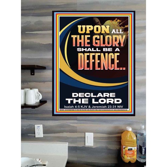 THE GLORY OF GOD SHALL BE THY DEFENCE  Bible Verse Poster  GWPOSTER13013  