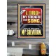 THE LORD IS MY STRENGTH AND SONG AND IS BECOME MY SALVATION  Bible Verse Art Poster  GWPOSTER13043  