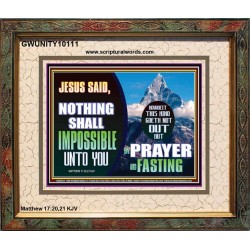 WITH GOD NOTHING SHALL BE IMPOSSIBLE  Modern Wall Art  GWUNITY10111  "25X20"