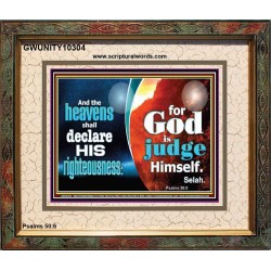 THE HEAVENS SHALL DECLARE HIS RIGHTEOUSNESS  Custom Contemporary Christian Wall Art  GWUNITY10304  "25X20"
