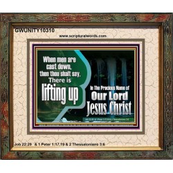 YOU ARE LIFTED UP IN CHRIST JESUS  Custom Christian Artwork Portrait  GWUNITY10310  "25X20"