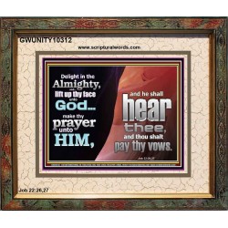 DELIGHT IN THE ALMIGHTY  Unique Scriptural ArtWork  GWUNITY10312  "25X20"