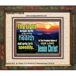 THY HEALTH WILL SPRING FORTH SPEEDILY  Custom Inspiration Scriptural Art Portrait  GWUNITY10319  