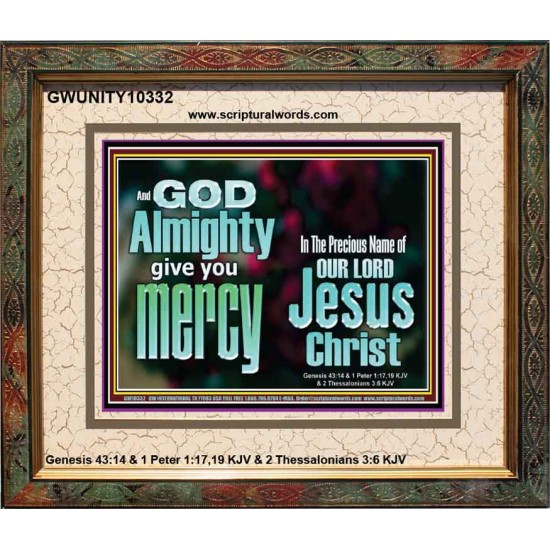 GOD ALMIGHTY GIVES YOU MERCY  Bible Verse for Home Portrait  GWUNITY10332  