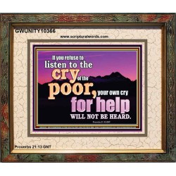 BE COMPASSIONATE LISTEN TO THE CRY OF THE POOR   Righteous Living Christian Portrait  GWUNITY10366  "25X20"