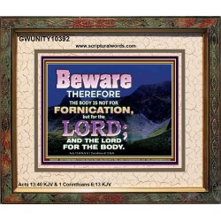 YOUR BODY IS NOT FOR FORNICATION   Ultimate Power Portrait  GWUNITY10392  "25X20"