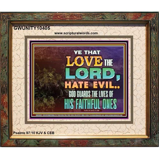 GOD GUARDS THE LIVES OF HIS FAITHFUL ONES  Children Room Wall Portrait  GWUNITY10405  