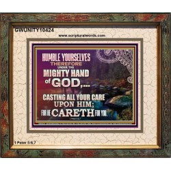 CASTING YOUR CARE UPON HIM FOR HE CARETH FOR YOU  Sanctuary Wall Portrait  GWUNITY10424  "25X20"