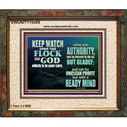 WATCH THE FLOCK OF GOD IN YOUR CARE  Scriptures Décor Wall Art  GWUNITY10439  "25X20"
