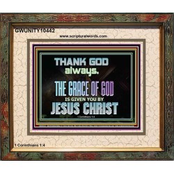 THANKING GOD ALWAYS OPENS GREATER DOOR  Scriptural Décor Portrait  GWUNITY10442  "25X20"