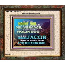 UPON MOUNT ZION THERE SHALL BE DELIVERANCE  Christian Paintings Portrait  GWUNITY10499  