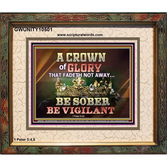 CROWN OF GLORY THAT FADETH NOT BE SOBER BE VIGILANT  Contemporary Christian Paintings Portrait  GWUNITY10501  
