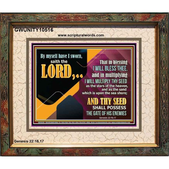 IN BLESSING I WILL BLESS THEE  Religious Wall Art   GWUNITY10516  