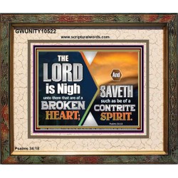 BROKEN HEART AND CONTRITE SPIRIT PLEASED THE LORD  Unique Power Bible Picture  GWUNITY10522  "25X20"