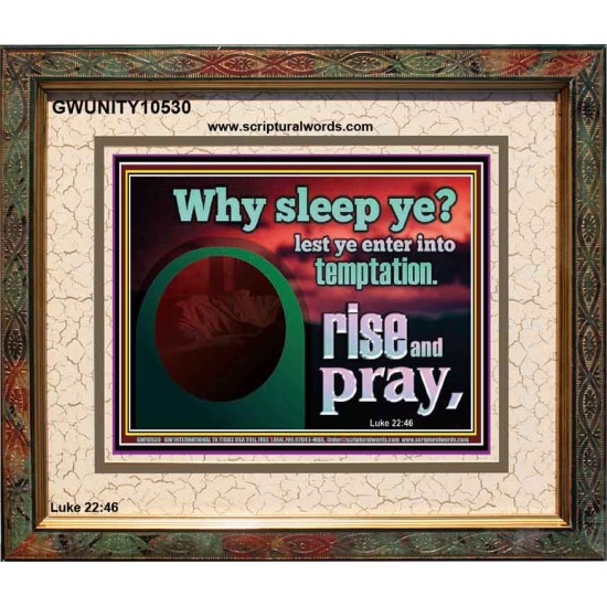 WHY SLEEP YE RISE AND PRAY  Unique Scriptural Portrait  GWUNITY10530  