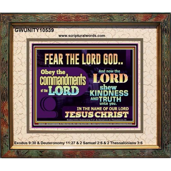 OBEY THE COMMANDMENT OF THE LORD  Contemporary Christian Wall Art Portrait  GWUNITY10539  