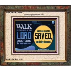 WALK IN THE NAME OF THE LORD JEHOVAH  Christian Art Portrait  GWUNITY10545  "25X20"