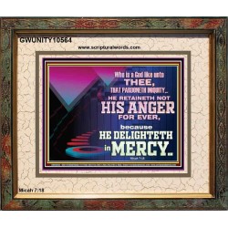 THE LORD DELIGHTETH IN MERCY  Contemporary Christian Wall Art Portrait  GWUNITY10564  "25X20"