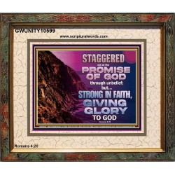 STAGGERED NOT AT THE PROMISE OF GOD  Custom Wall Art  GWUNITY10599  "25X20"