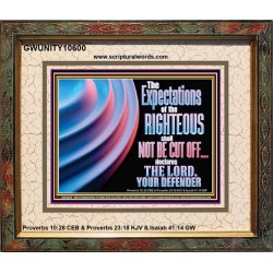 THE EXPECTATIONS OF THE RIGHTEOUS SHALL NOT BE CUT OFF  Custom Wall Décor  GWUNITY10600  "25X20"