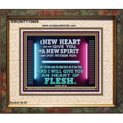 A NEW HEART ALSO WILL I GIVE YOU  Custom Wall Scriptural Art  GWUNITY10608  