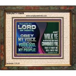 OBEY MY VOICE AND I WILL BE YOUR GOD  Custom Christian Wall Art  GWUNITY10609  "25X20"