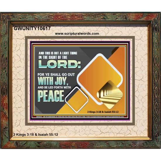 GO OUT WITH JOY AND BE LED FORTH WITH PEACE  Custom Inspiration Bible Verse Portrait  GWUNITY10617  