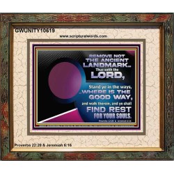 REMOVE NOT THE ANCIENT LANDMARK  Unique Bible Verse Portrait  GWUNITY10619  "25X20"