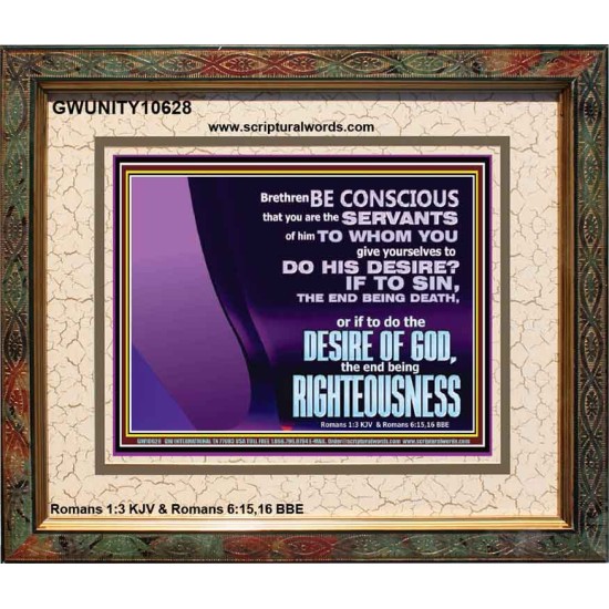 DOING THE DESIRE OF GOD LEADS TO RIGHTEOUSNESS  Bible Verse Portrait Art  GWUNITY10628  