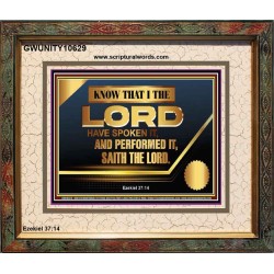 THE LORD HAVE SPOKEN IT AND PERFORMED IT  Inspirational Bible Verse Portrait  GWUNITY10629  "25X20"