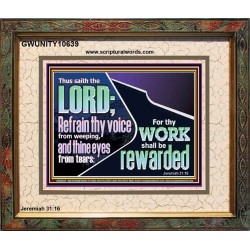 REFRAIN THY VOICE FROM WEEPING AND THINE EYES FROM TEARS  Printable Bible Verse to Portrait  GWUNITY10639  "25X20"