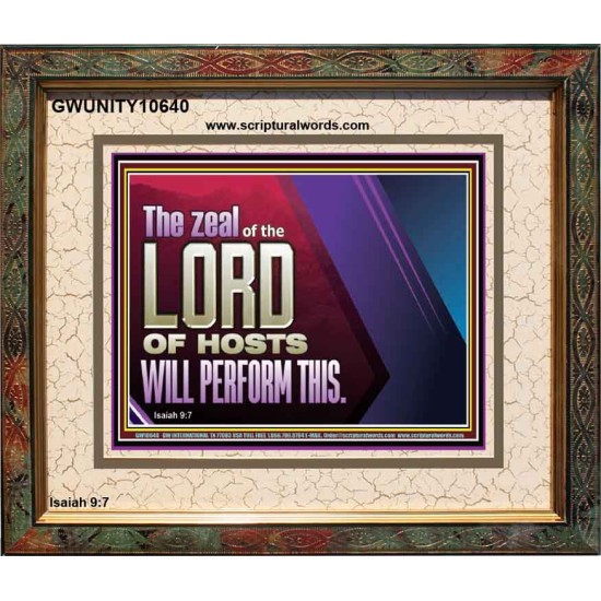 THE ZEAL OF THE LORD OF HOSTS  Printable Bible Verses to Portrait  GWUNITY10640  