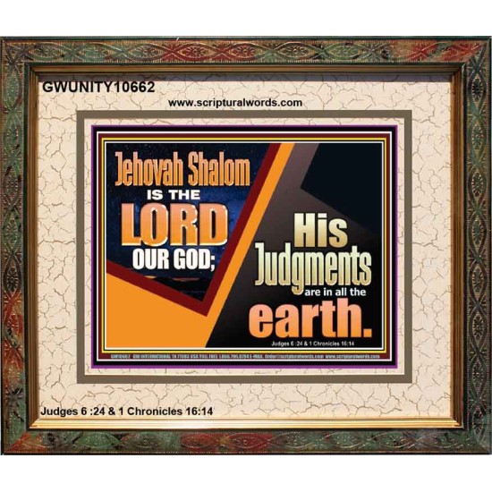 JEHOVAH SHALOM IS THE LORD OUR GOD  Ultimate Inspirational Wall Art Portrait  GWUNITY10662  