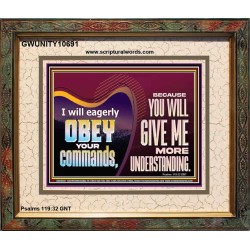 EAGERLY OBEY COMMANDMENT OF THE LORD  Unique Power Bible Portrait  GWUNITY10691  "25X20"