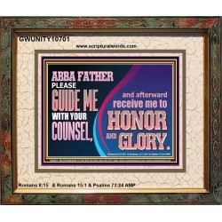 ABBA FATHER PLEASE GUIDE US WITH YOUR COUNSEL  Ultimate Inspirational Wall Art  Portrait  GWUNITY10701  