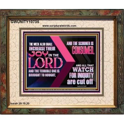 THE MEEK ALSO SHALL INCREASE THEIR JOY IN THE LORD  Scriptural Décor Portrait  GWUNITY10735  "25X20"