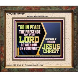 GO IN PEACE THE PRESENCE OF THE LORD BE WITH YOU ON YOUR WAY  Scripture Art Prints Portrait  GWUNITY10769  "25X20"