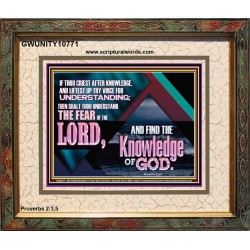 CRY OUT FOR WISDOM BEG FOR UNDERSTANDING  Biblical Art  GWUNITY10771  "25X20"