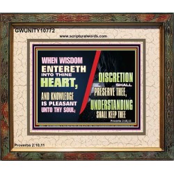 KNOWLEDGE IS PLEASANT UNTO THY SOUL UNDERSTANDING SHALL KEEP THEE  Bible Verse Portrait  GWUNITY10772  "25X20"