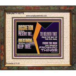 DISCRETION WILL WATCH OVER YOU UNDERSTANDING WILL GUARD YOU  Bible Verses Wall Art  GWUNITY10773  "25X20"